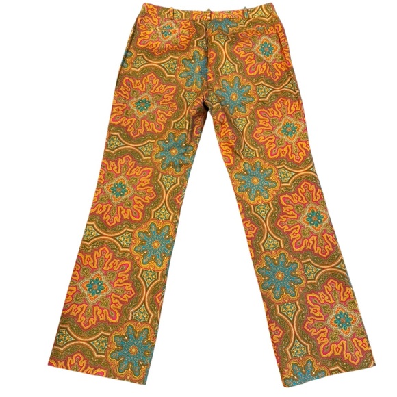 Trina Turk Pants Size 12 Pink Orange Medallion Trouser - Picture 2 of 4